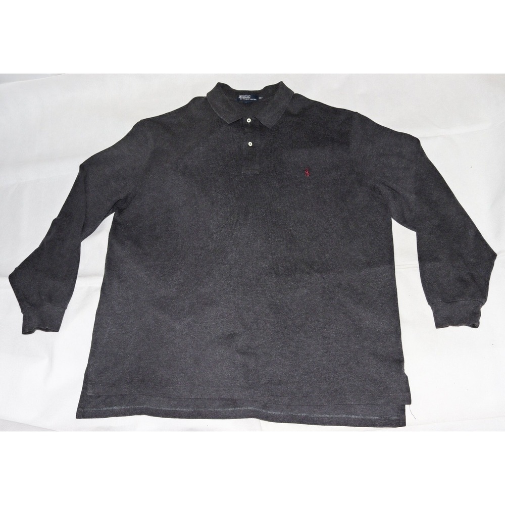 Polo By Ralph Lauren Men's Long Sleeve Polo Gray Shirt Size 3XLT Big Tall